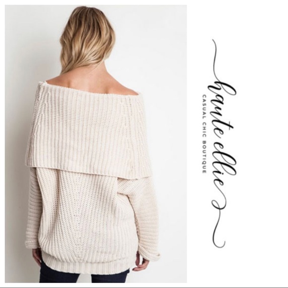 BEAUX- Dolman Fold Over Sweater - Picture 6 of 6